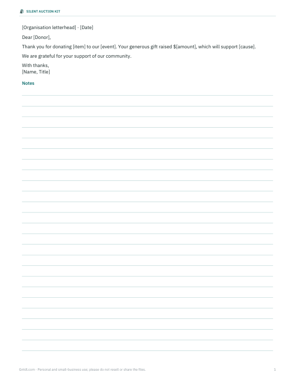 Preview of Thank You Letter Template
